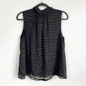NEW! Marie Oliver Size S •  Black Tiger Burnout Sleeveless Tank Top Blouse